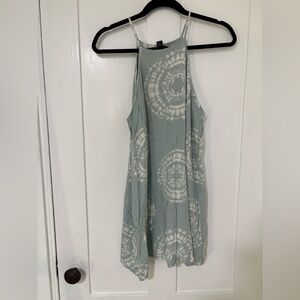 Forever 21 Backless Tie-Dye Dress - Light Blue and White